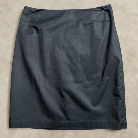 Helmut Lang Virgin Wool Skirt 6 Black Mini Straight Designer Work Versatile Chic